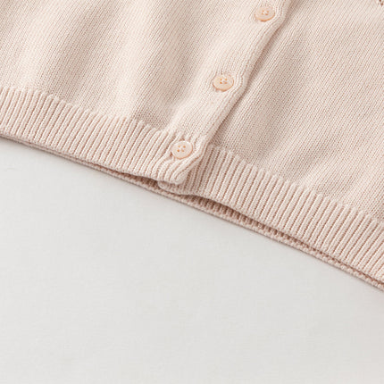 Toddler Girls Cotton Sweet Pink Floral Print Sweater Cardigans