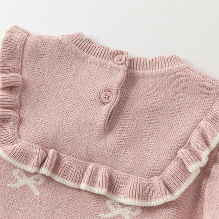 Toddler Girls Noble Pink Mesh Sweater A-line Princess Dress