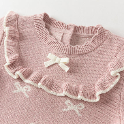 Toddler Girls Noble Pink Mesh Sweater A-line Princess Dress