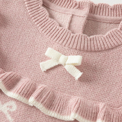 Toddler Girls Noble Pink Mesh Sweater A-line Princess Dress