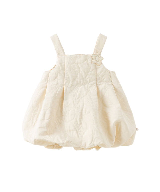 Toddler Girls Cream Yellow Sleeveless Pinafore Dress