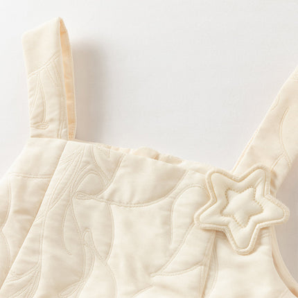 Toddler Girls Cream Yellow Sleeveless Pinafore Dress