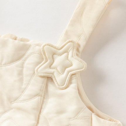 Toddler Girls Cream Yellow Sleeveless Pinafore Dress