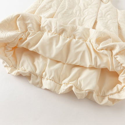 Toddler Girls Cream Yellow Sleeveless Pinafore Dress