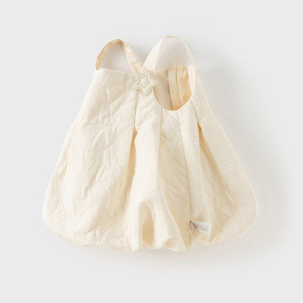 Toddler Girls Cream Yellow Sleeveless Pinafore Dress
