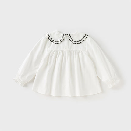 Toddler Girls Black Top Pinafore Dress Two-Piece Set