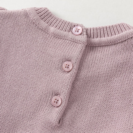 Toddler Girls Noble Purple Embroidery Sweater Mesh Princess Dress