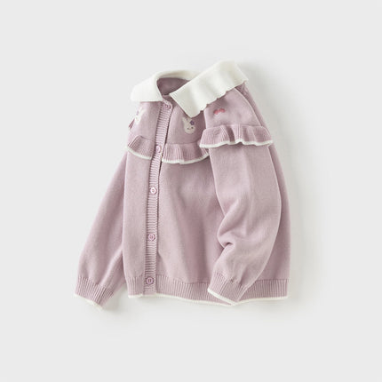Kids Girls Cotton Sweet Casual Sweater Cardigans
