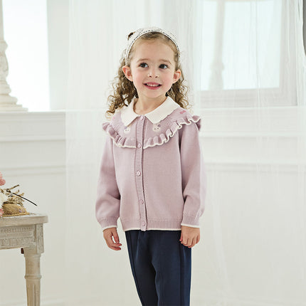 Kids Girls Cotton Sweet Casual Sweater Cardigans