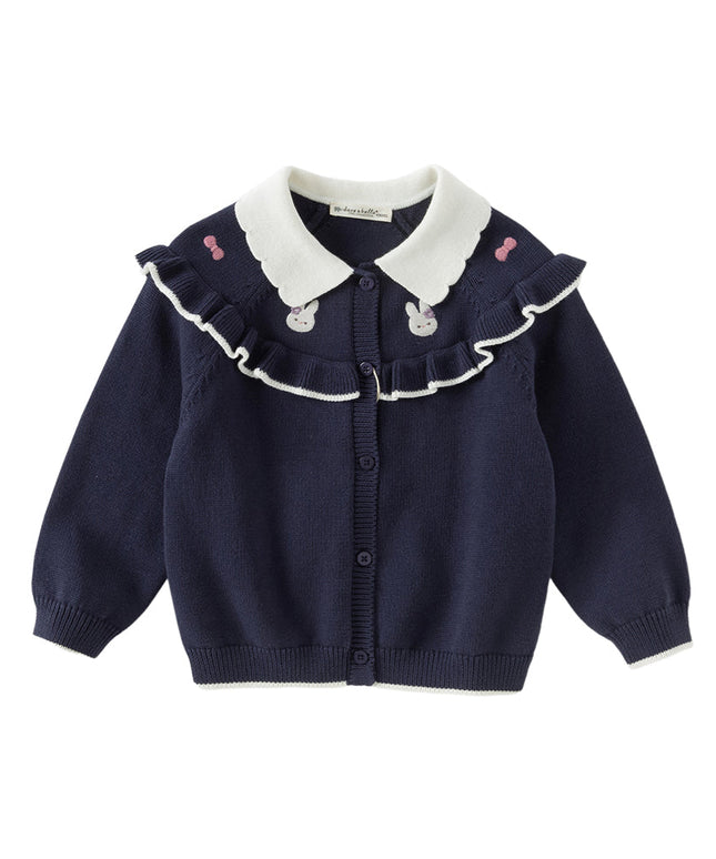 Kids Girls Cotton Sweet Casual Sweater Cardigans