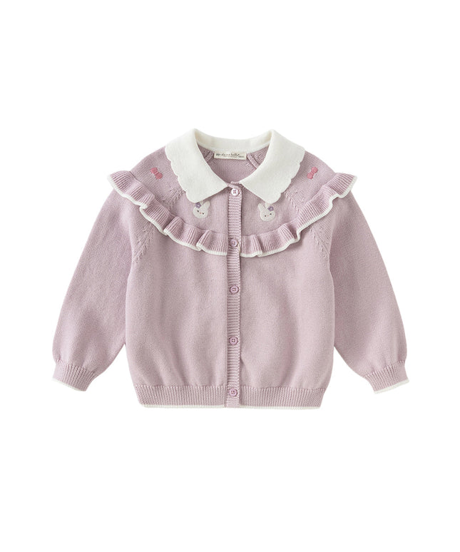 Kids Girls Cotton Sweet Casual Sweater Cardigans