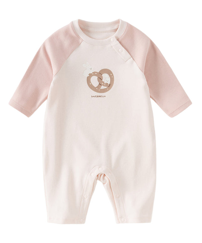 Newborn Girls/Boys Cotton Pink/Blue Indoor Baby One-Pieces Romper