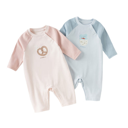 Newborn Girls/Boys Cotton Pink/Blue Indoor Baby One-Pieces Romper