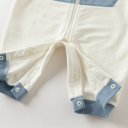 Baby Boys Beige Cotton Indoor One-Pieces Romper