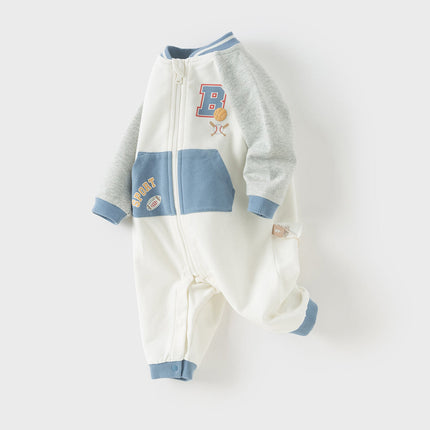 Baby Boys Beige Cotton Indoor One-Pieces Romper