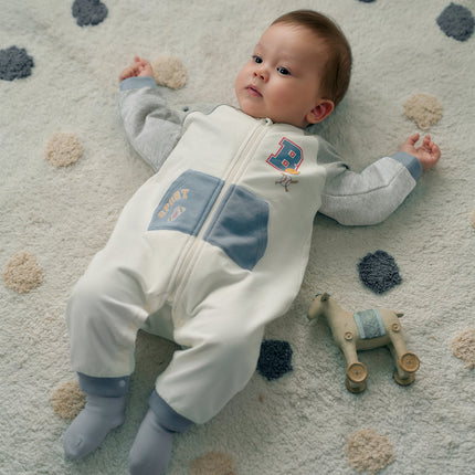 Baby Boys Beige Cotton Indoor One-Pieces Romper