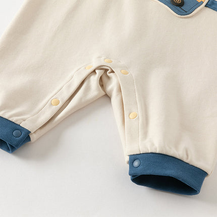 Baby Boys Beige Soft Cotton Bodysuits Romper