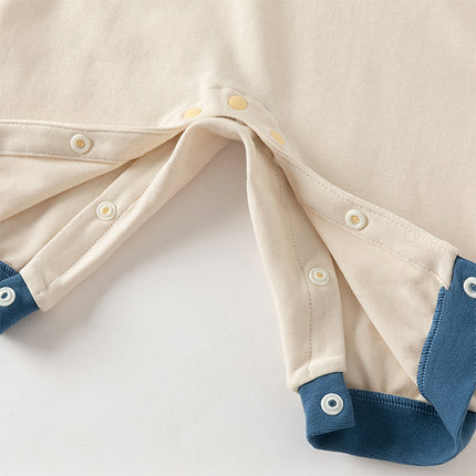 Baby Boys Beige Soft Cotton Bodysuits Romper