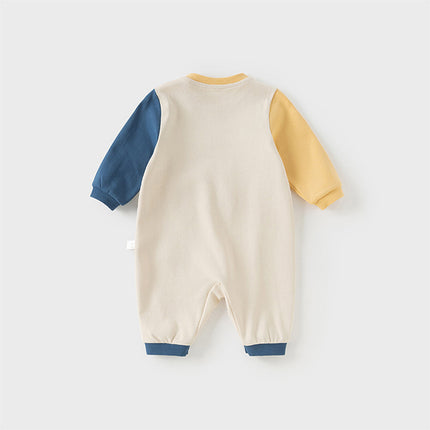 Baby Boys Beige Soft Cotton Bodysuits Romper