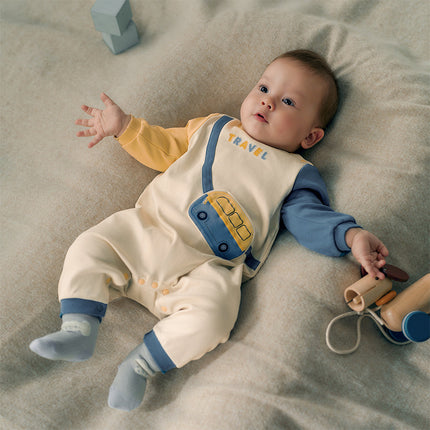 Baby Boys Beige Soft Cotton Bodysuits Romper