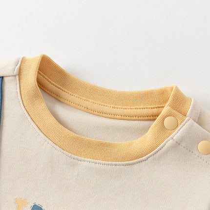 Baby Boys Beige Soft Cotton Bodysuits Romper