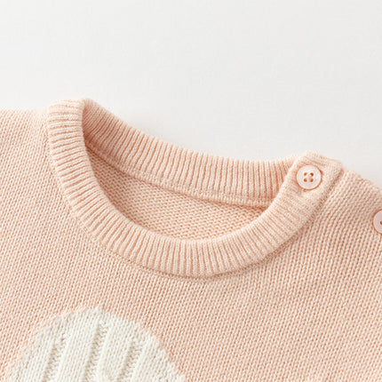 Toddler Girls Charming Pink Soft Knit Sweater Birthday Mesh A-line Dress