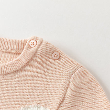 Toddler Girls Charming Pink Soft Knit Sweater Birthday Mesh A-line Dress