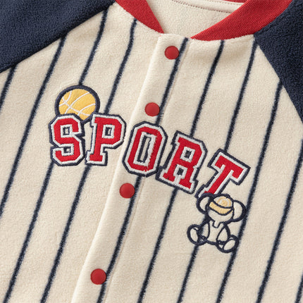 Boys Navy Blue Striped One-Pieces Romper