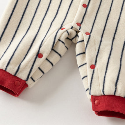 Boys Navy Blue Striped One-Pieces Romper