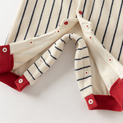 Boys Navy Blue Striped One-Pieces Romper