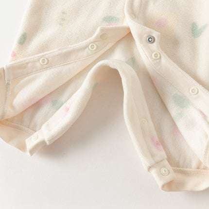 Baby Girls/Boys Playful Print Fleece One-piece Hooded Crawl Suit Romper