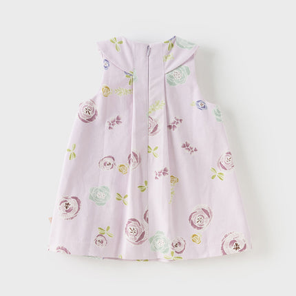 Toddler Girls Summer Cute Pink Breathable Cotton Sleeveless A-line Dress