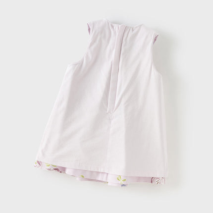 Toddler Girls Summer Cute Pink Breathable Cotton Sleeveless A-line Dress