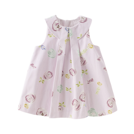 Toddler Girls Summer Cute Pink Breathable Cotton Sleeveless A-line Dress