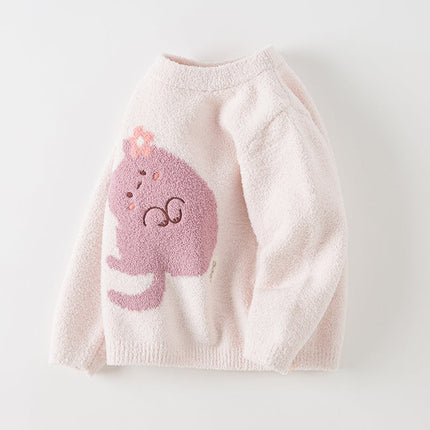 Toddler Girls/Boys Soft Cute Animal Jacquard Chenille Sweater Tops