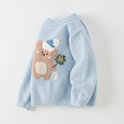 Toddler Girls/Boys Soft Cute Animal Jacquard Chenille Sweater Tops
