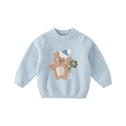Toddler Girls/Boys Soft Cute Animal Jacquard Chenille Sweater Tops