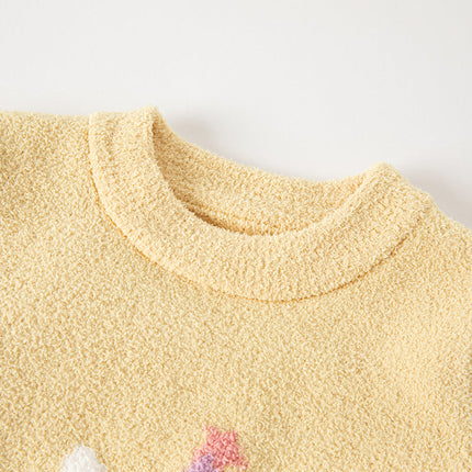 Toddler Girls/Boys Playful Delicate Jacquard Chenille Sweater Tops