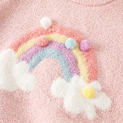 Toddler Girls/Boys Playful Delicate Jacquard Chenille Sweater Tops