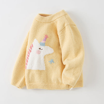 Toddler Girls/Boys Playful Delicate Jacquard Chenille Sweater Tops