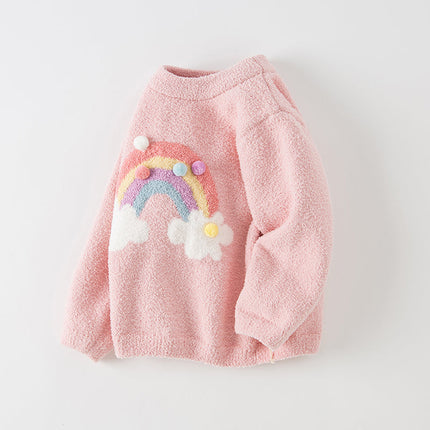 Toddler Girls/Boys Playful Delicate Jacquard Chenille Sweater Tops