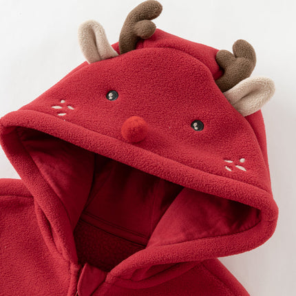 Baby Girls/Boys Cute Animal-shaped Soft Fleece Hooded One-Pieces Romper