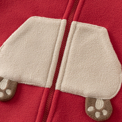 Baby Girls/Boys Cute Animal-shaped Soft Fleece Hooded One-Pieces Romper