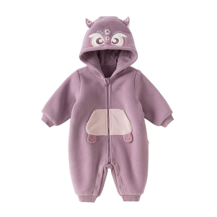 Baby Girls/Boys Cute Animal-shaped Soft Fleece Hooded One-Pieces Romper