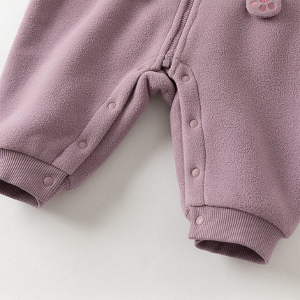 Baby Girls/Boys Cute Animal-shaped Soft Fleece Hooded One-Pieces Romper