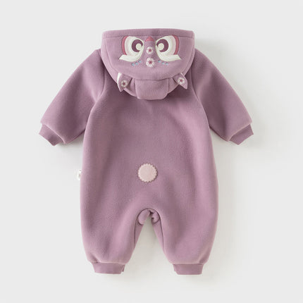 Baby Girls/Boys Cute Animal-shaped Soft Fleece Hooded One-Pieces Romper
