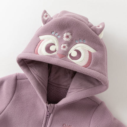 Baby Girls/Boys Cute Animal-shaped Soft Fleece Hooded One-Pieces Romper