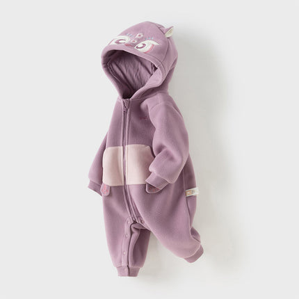 Baby Girls/Boys Cute Animal-shaped Soft Fleece Hooded One-Pieces Romper