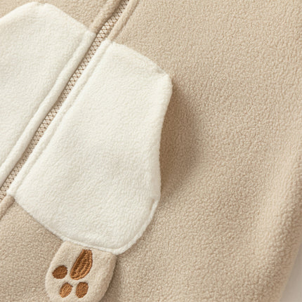 Baby Girls/Boys Cute Animal-shaped Soft Fleece Hooded One-Pieces Romper