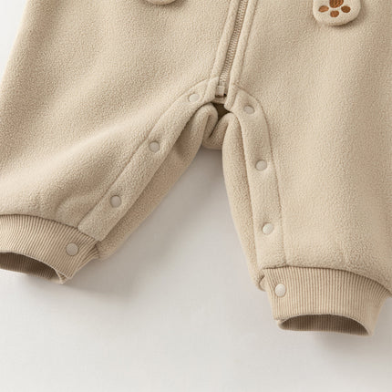 Baby Girls/Boys Cute Animal-shaped Soft Fleece Hooded One-Pieces Romper